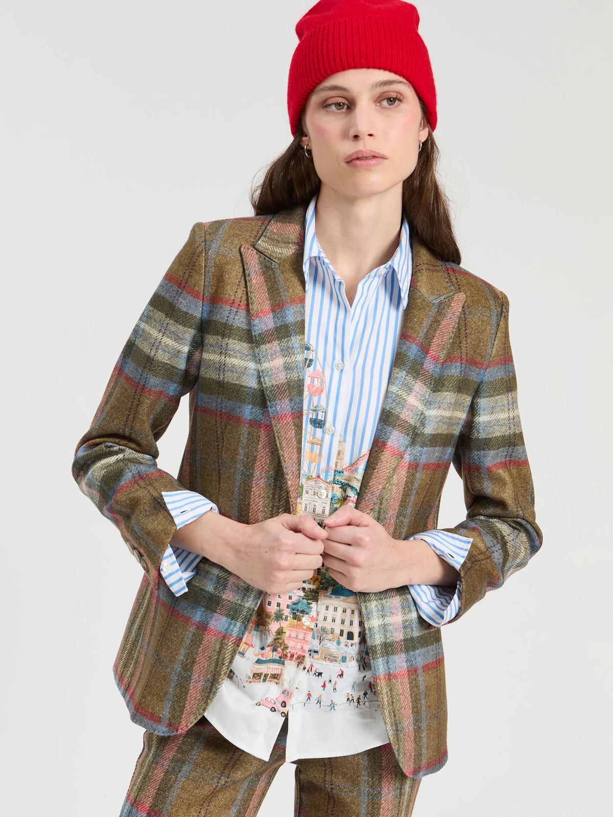 PLAID BLAZER