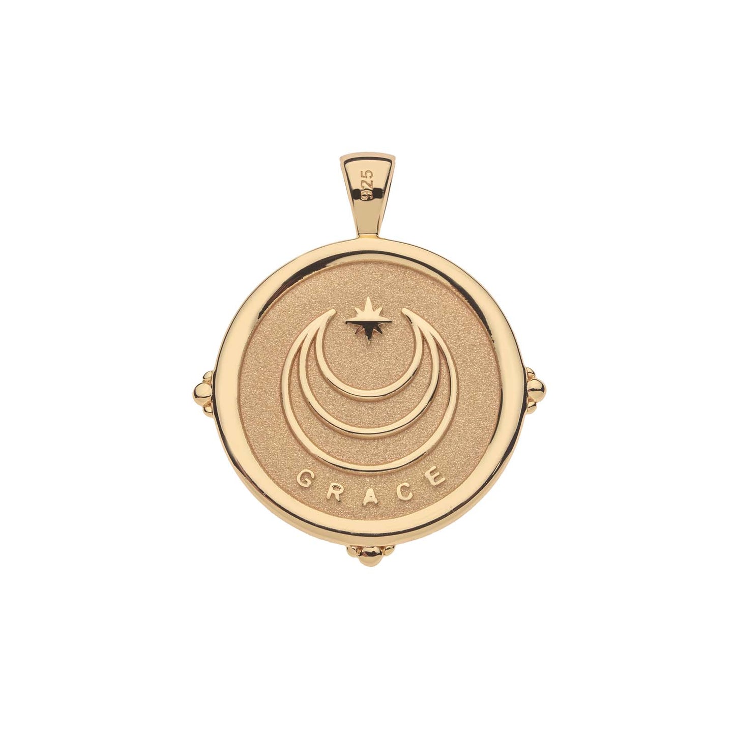 JW ORIGINAL PENDANT COIN W/ROLO CHAIN - GRACE - GOLD