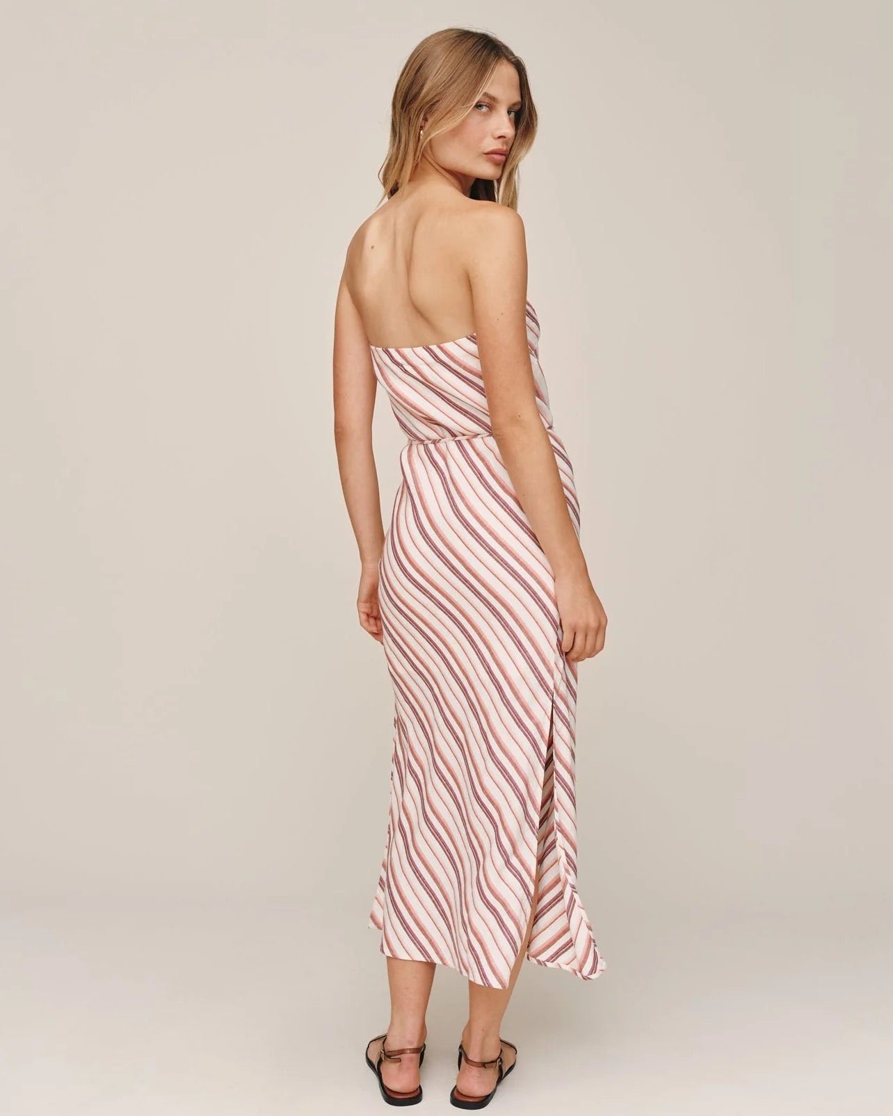 BIAS MAXI DRESS SUNSET STRIPE