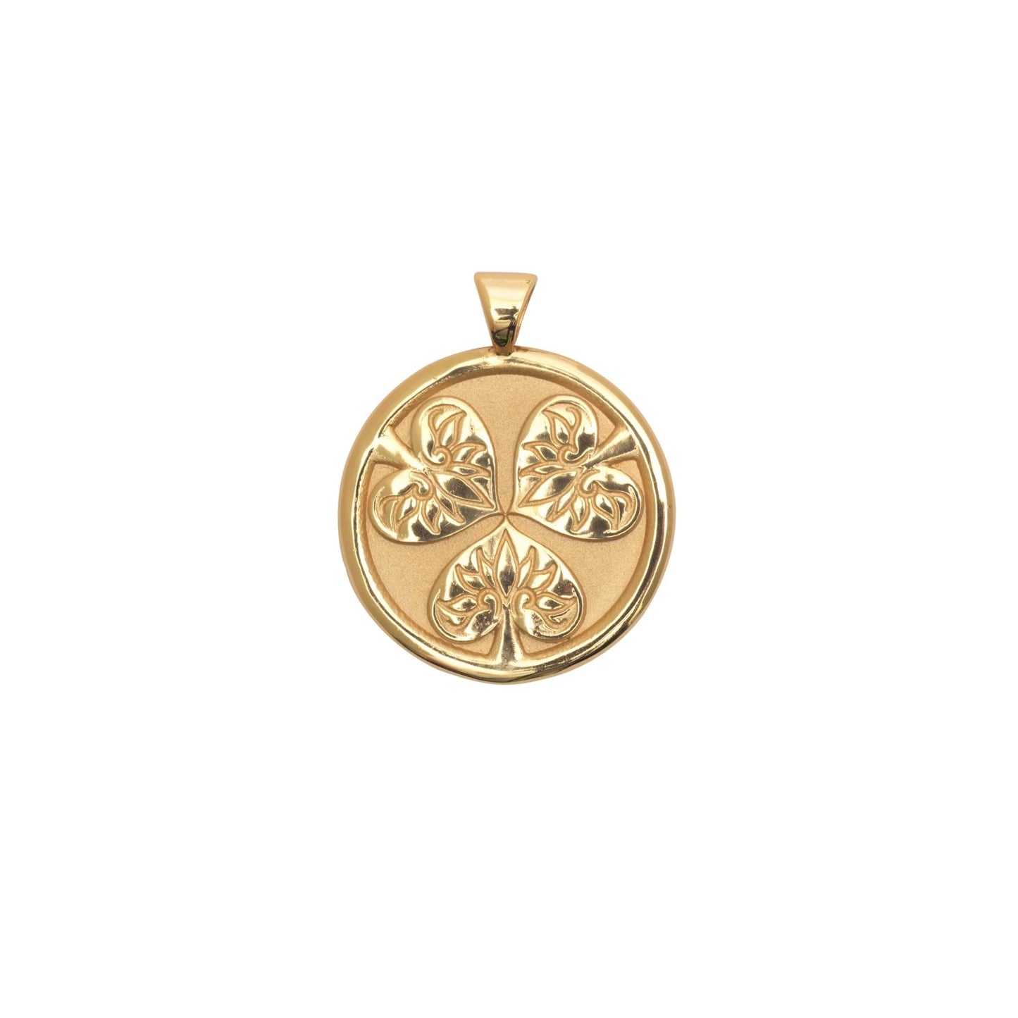 JW SMALL PENDANT COIN W/ ROLO CHAIN - JOY - GOLD