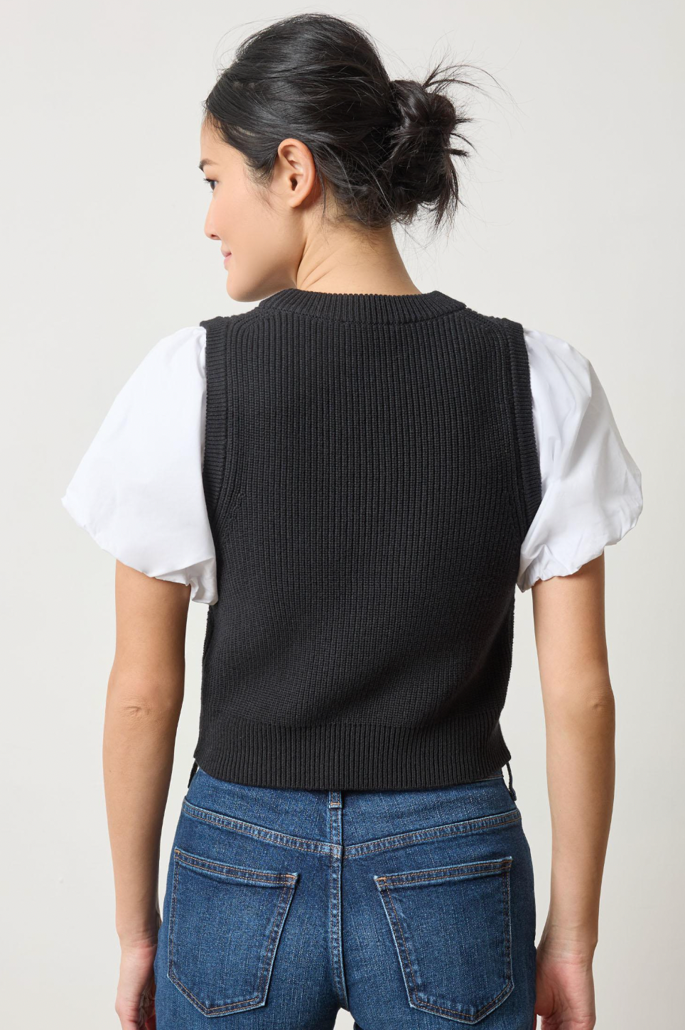 MIXED MEDIA PULLOVER SWEATER