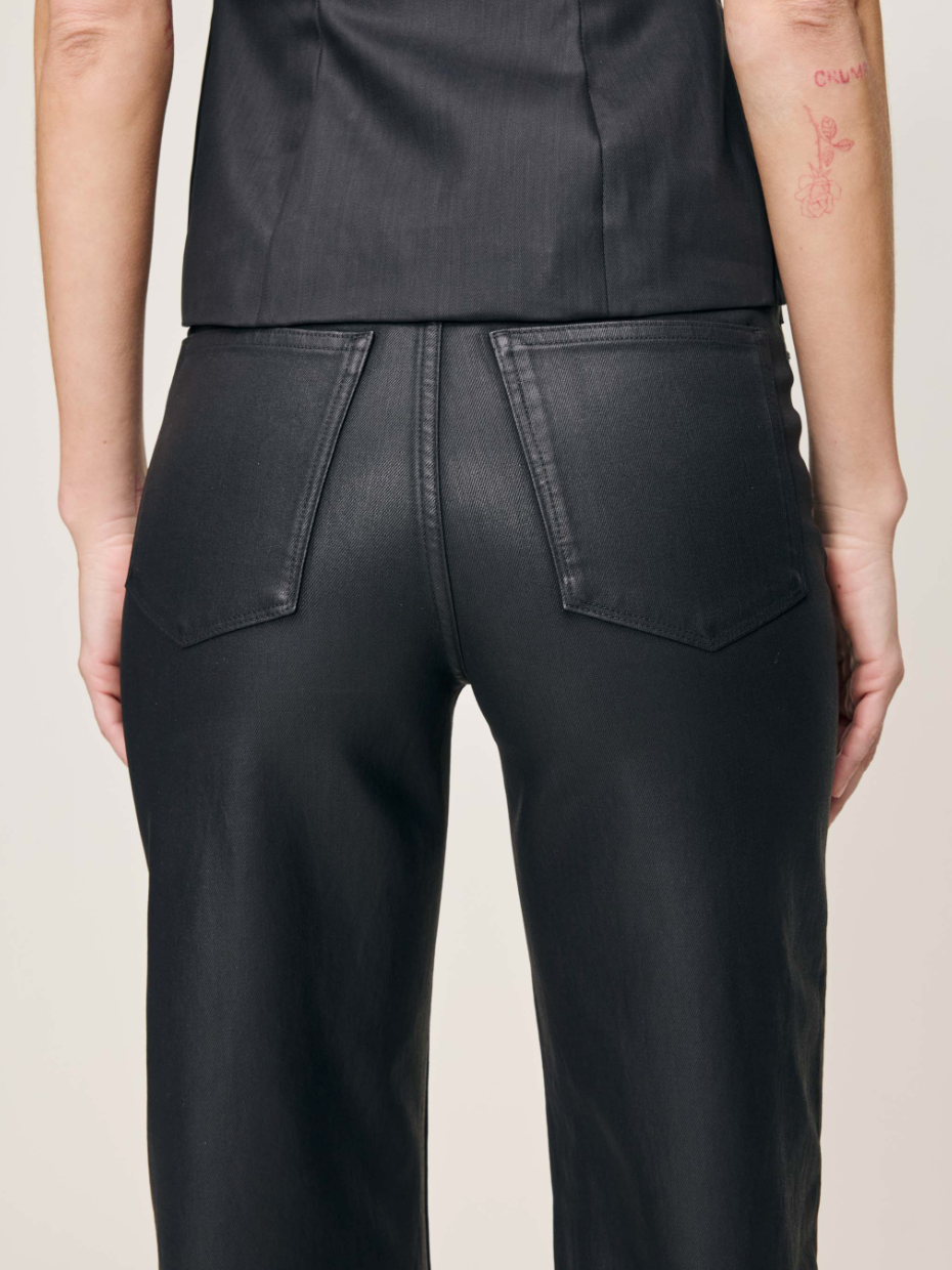 KARMINE REFINDED WIDE LEG IN BLACK COATED