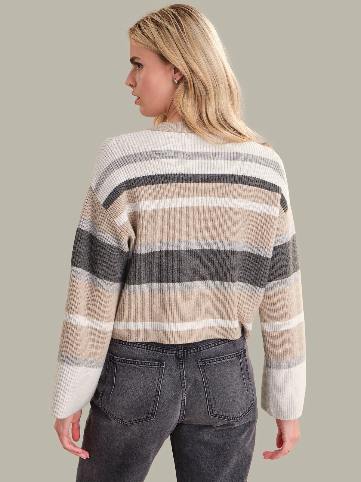 AUDREY CREWNECK STRIPE CARDIGAN