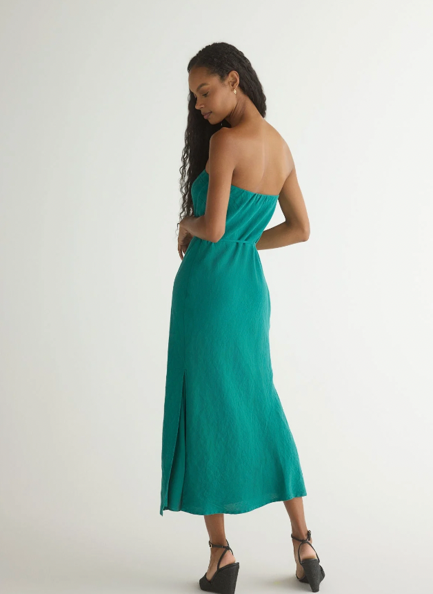 STRAPLESS BIAS MAXI DRESS