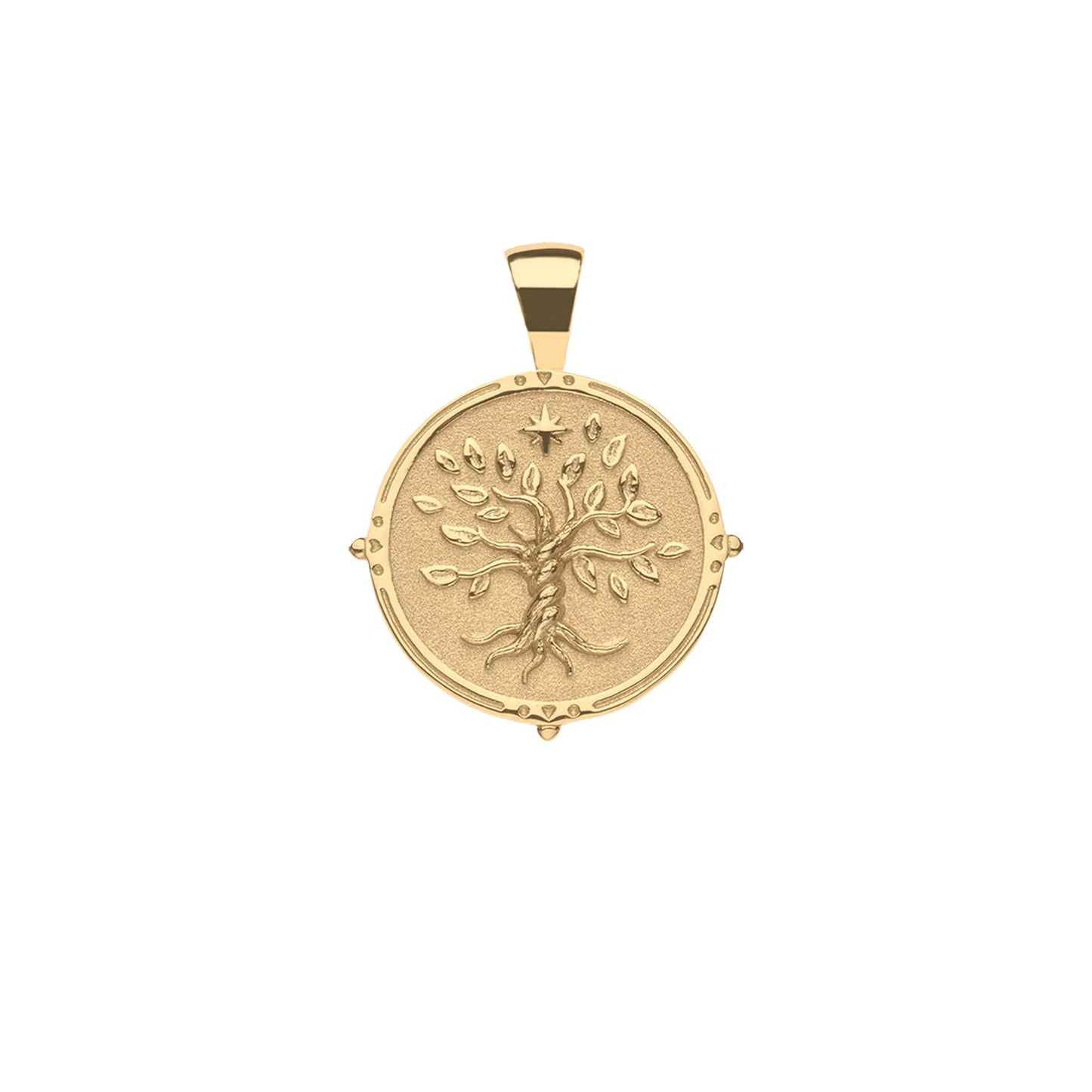 JW SMALL PENDANT COIN W/ ROLO CHAIN - FAITH - GOLD