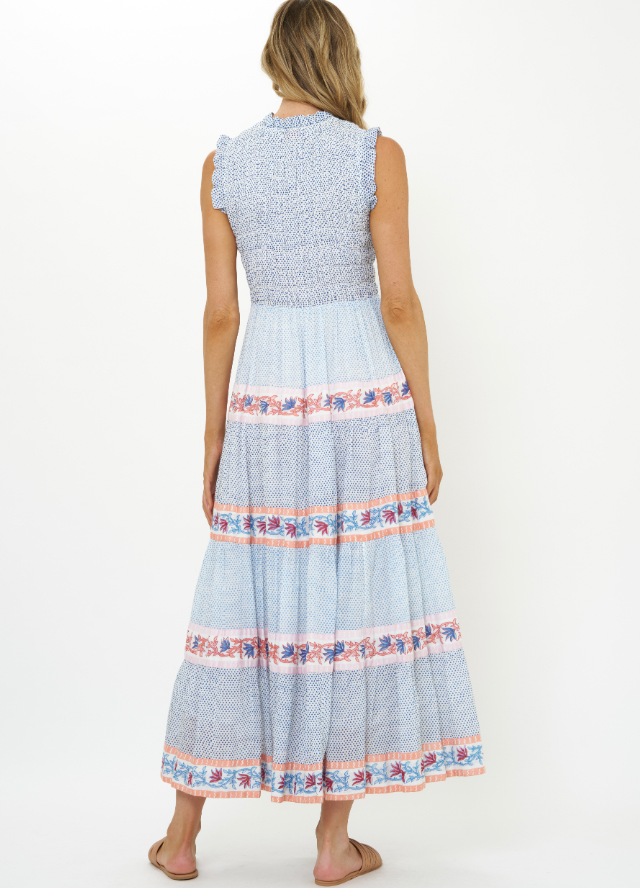 SLEEVELESS SMOCKED MAXI 136