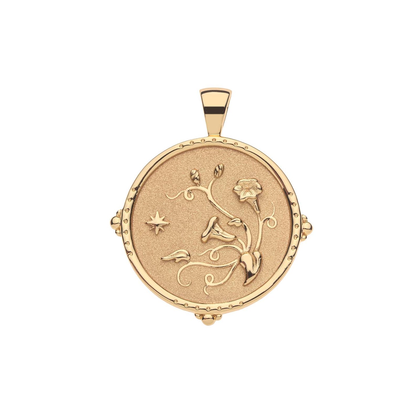 JW ORIGINAL PENDANT COIN W/ROLO CHAIN - GRACE - GOLD