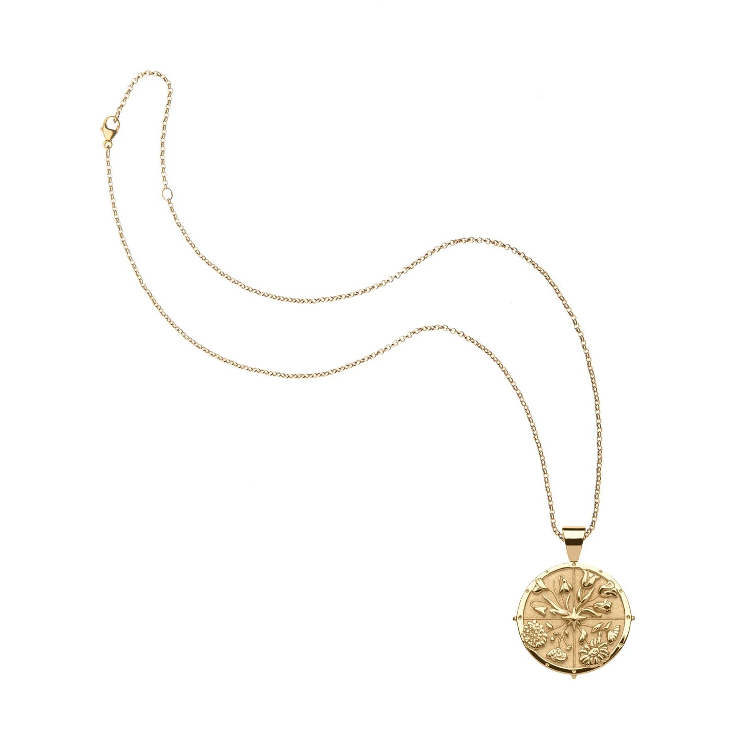 JW SMALL PENDANT COIN W/ ROLO CHAIN - HOPE - GOLD