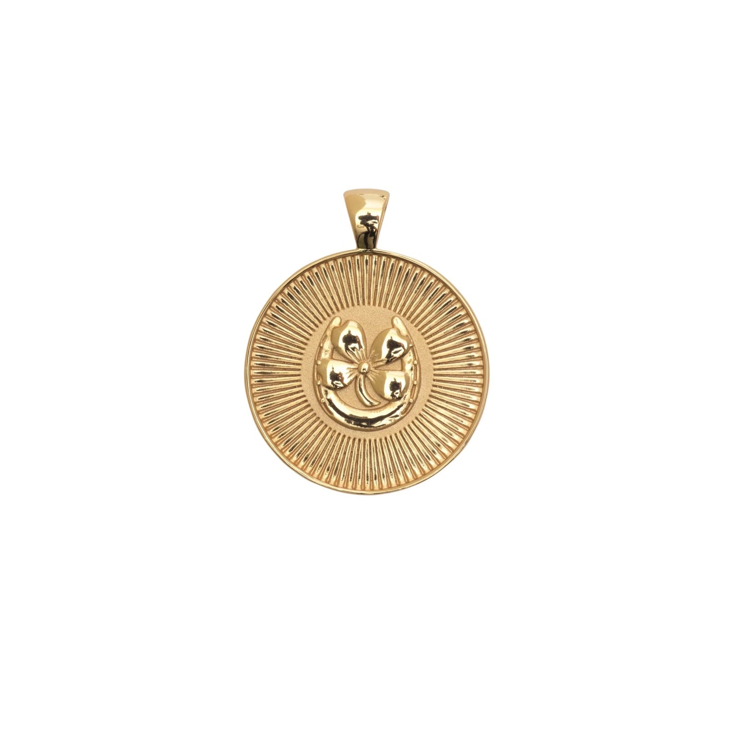 JW SMALL PENDANT COIN W/ ROLO CHAIN - LUCKY - GOLD