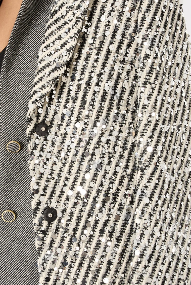 WANDA SEQUIN STRIPE COAT