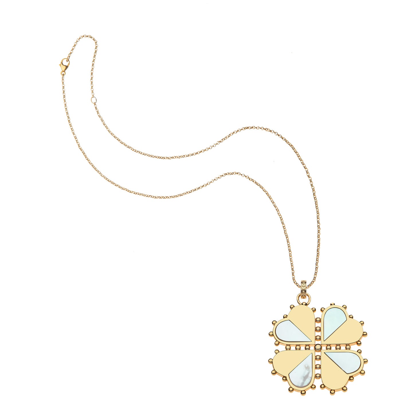 JW LUCKY HALF OF MY HEART PENDANT 16-18" CLASSIC ROLO