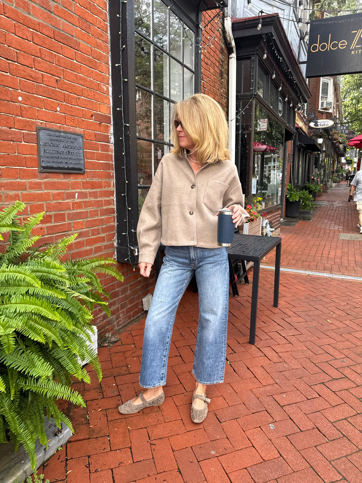 OUI JACKET IN TAUPE