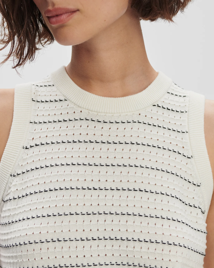 MINDY CONTRAST STITCH KNIT DRESS