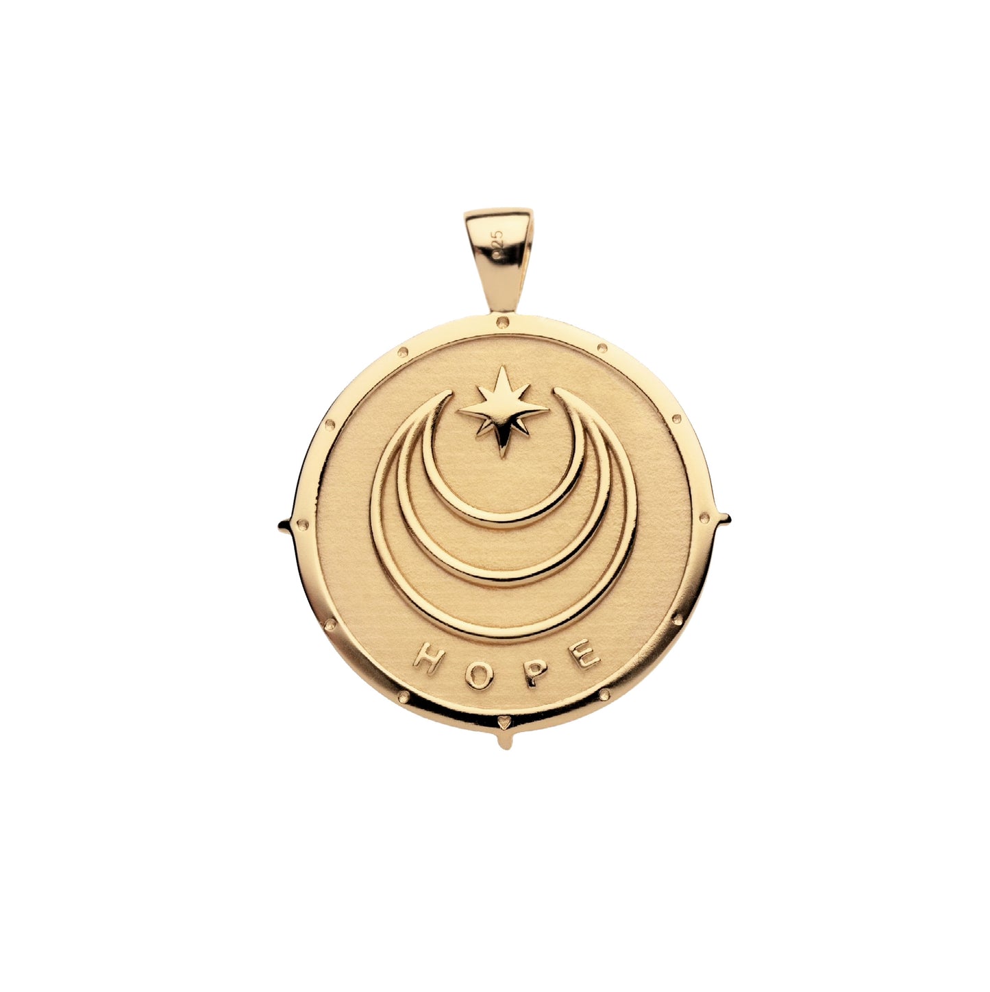 JW ORIGINAL PENDANT COIN W/ROLO CHAIN - HOPE - GOLD