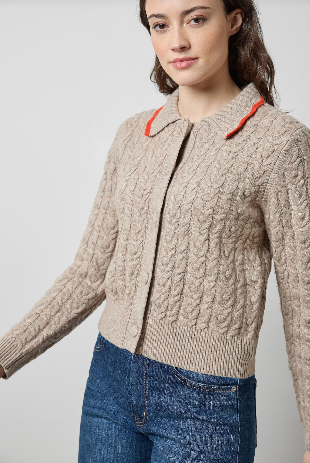 LONG SLEEVE POLO CARDIGAN