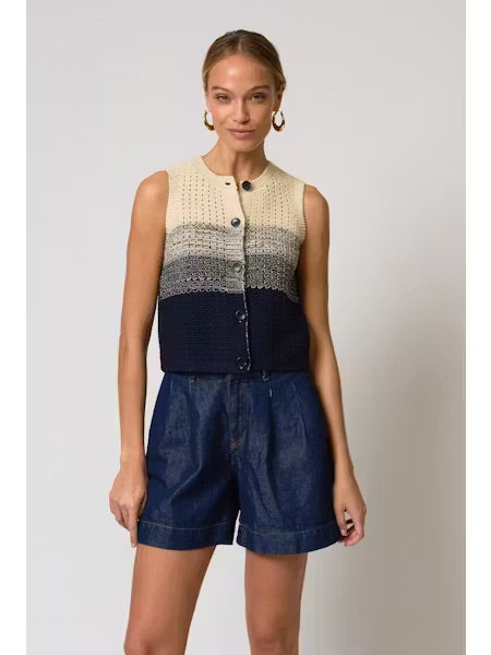 JACY GRADIENT CROCHET VEST