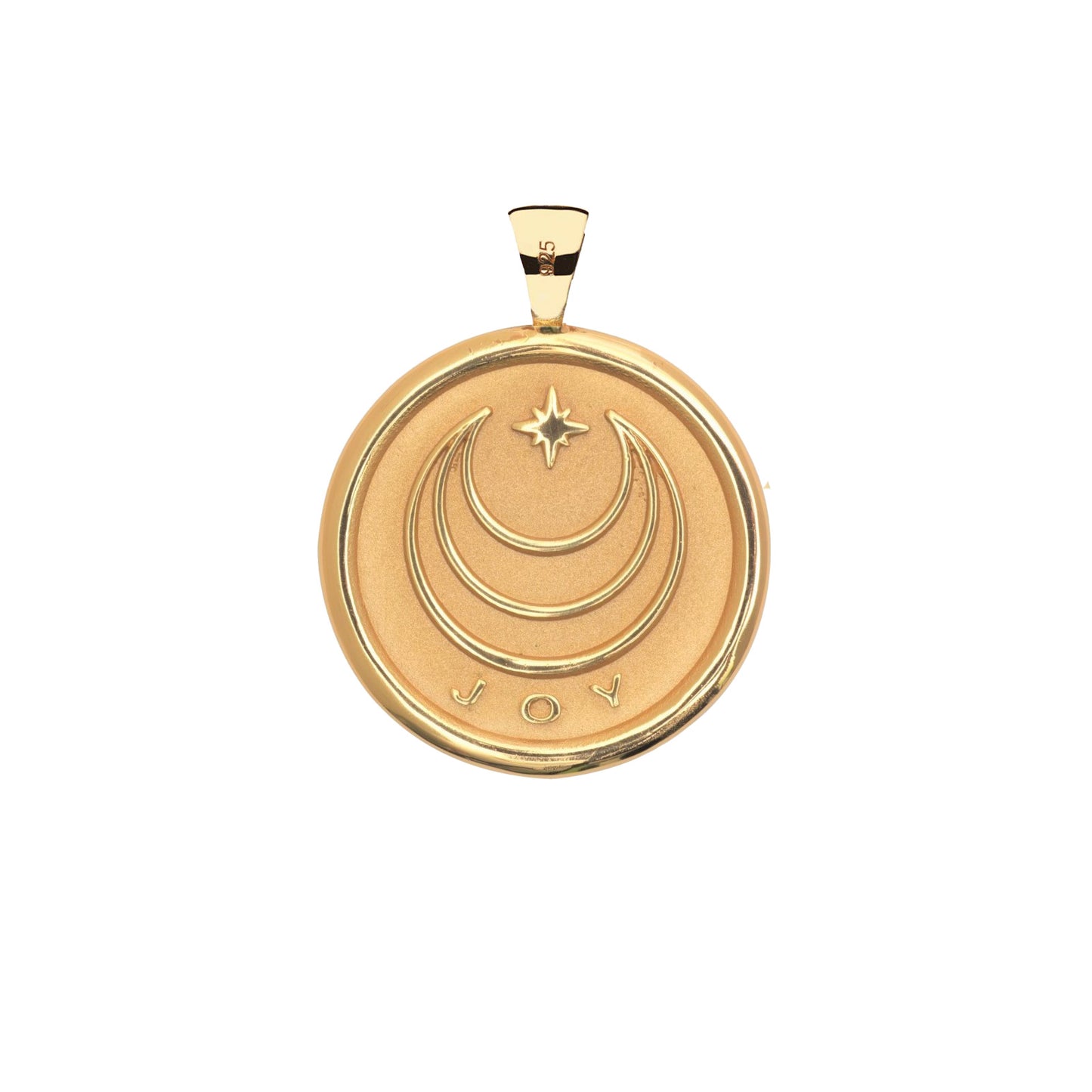 JW ORIGINAL PENDANT COIN W/ROLO CHAIN - JOY - GOLD