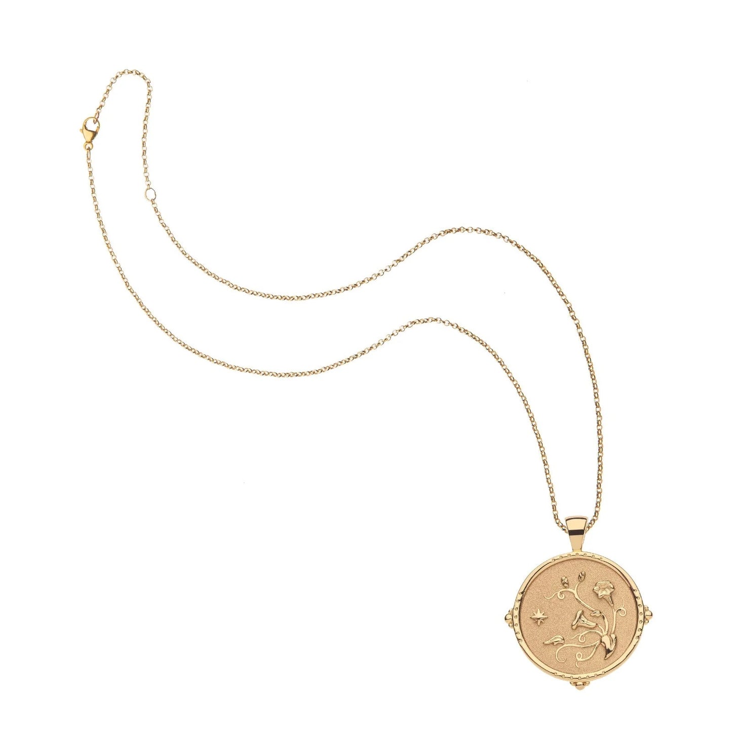 JW ORIGINAL PENDANT COIN W/ROLO CHAIN - GRACE - GOLD