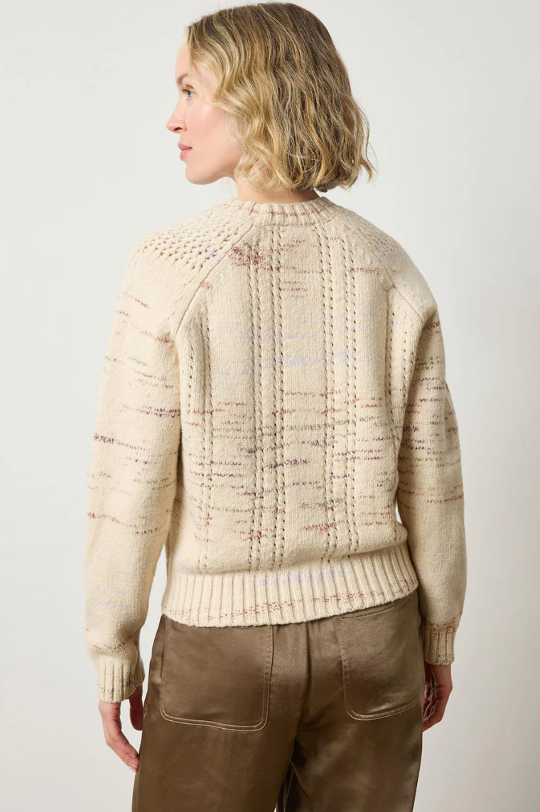 OPEN STITCH CREW NECK SWEATER
