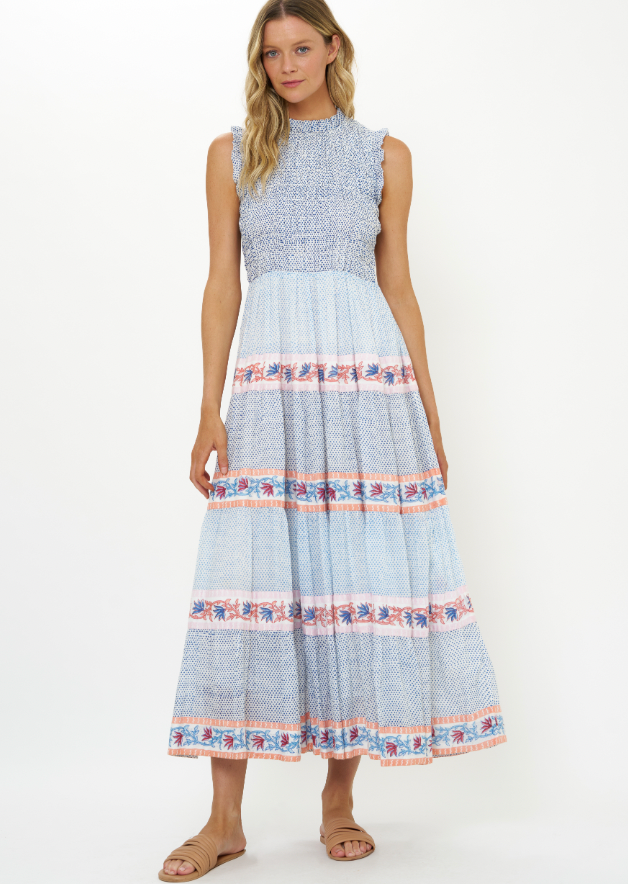 SLEEVELESS SMOCKED MAXI 136