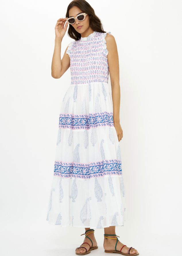 SLEEVELESS SMOCKED MAXI 136