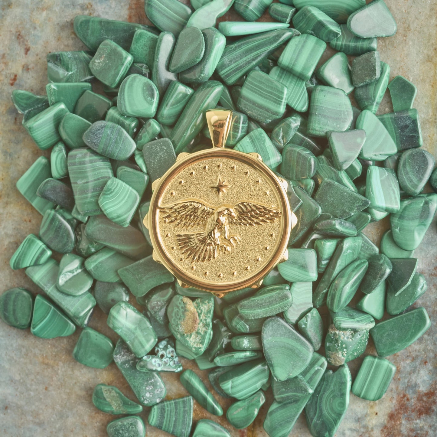 JW PROTECT EAGLE ORIGINAL PENDANT COIN - 16"-18" ROLO CHAIN