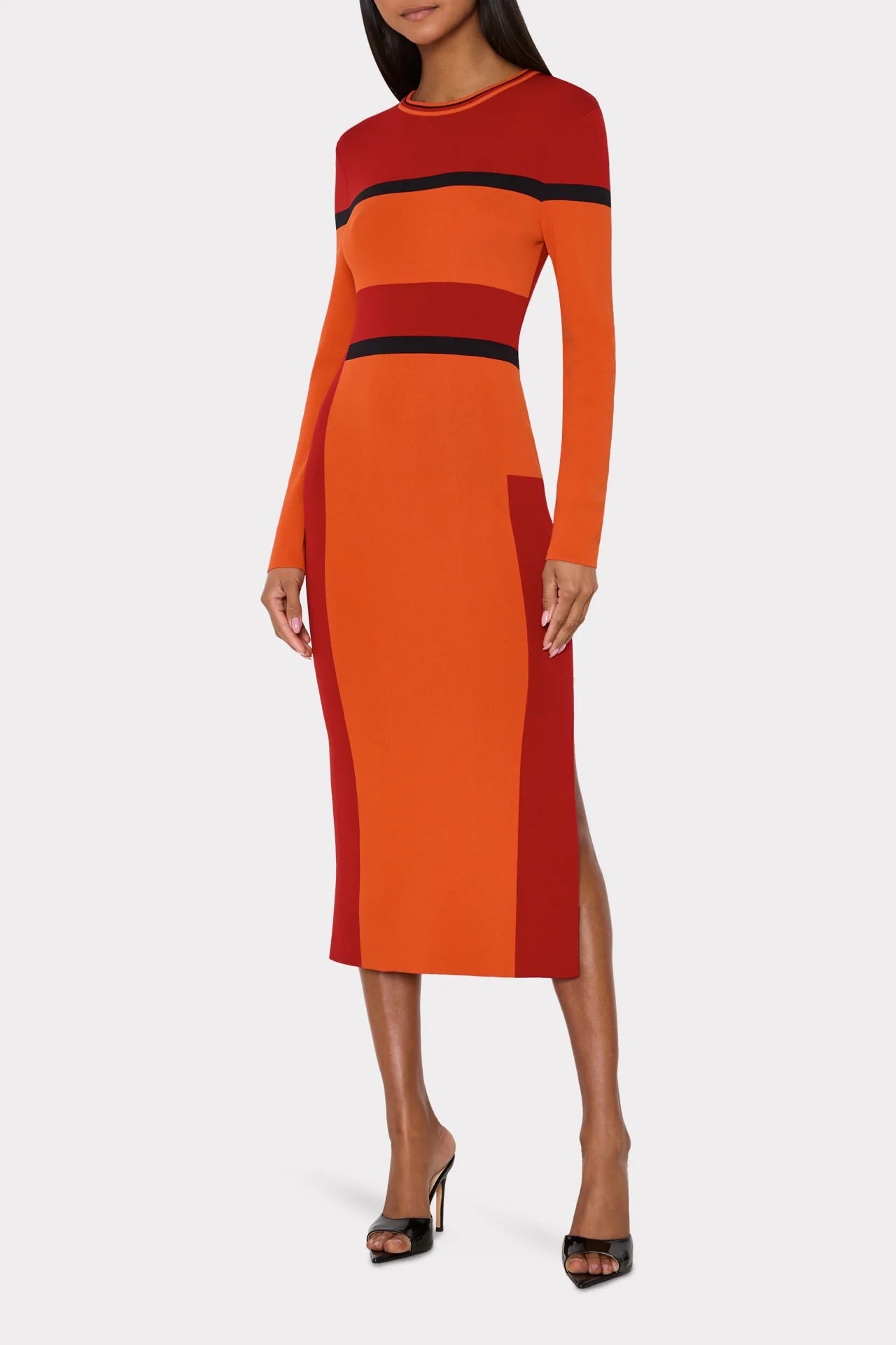 SHOHANA LONG SLEEVE MIDI DRESS