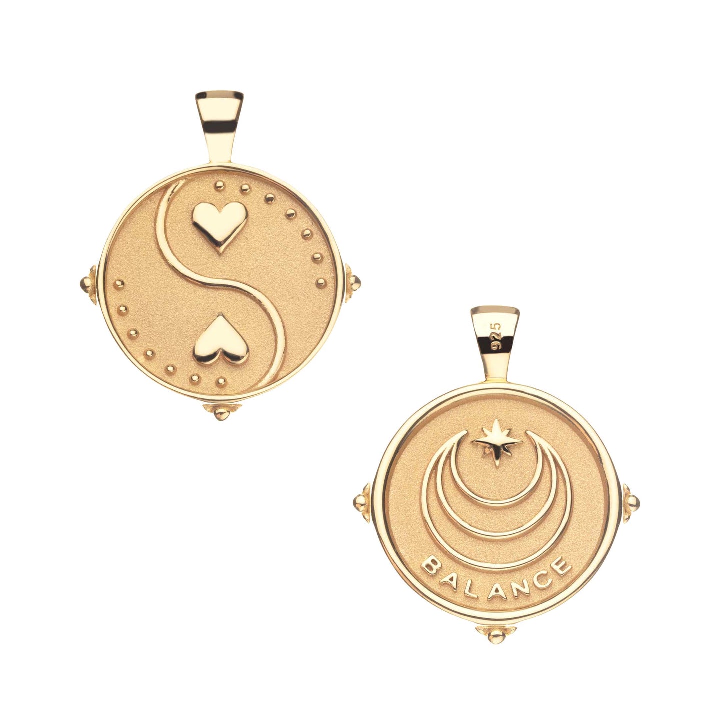 JW SMALL PENDANT COIN W/ ROLO CHAIN - BALANCE - GOLD