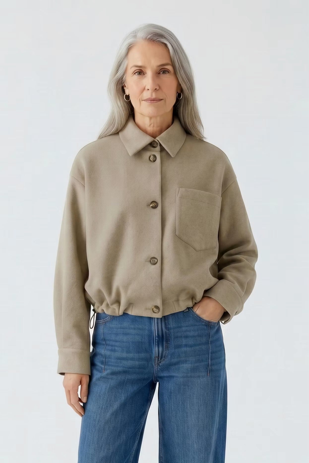 OUI JACKET IN TAUPE