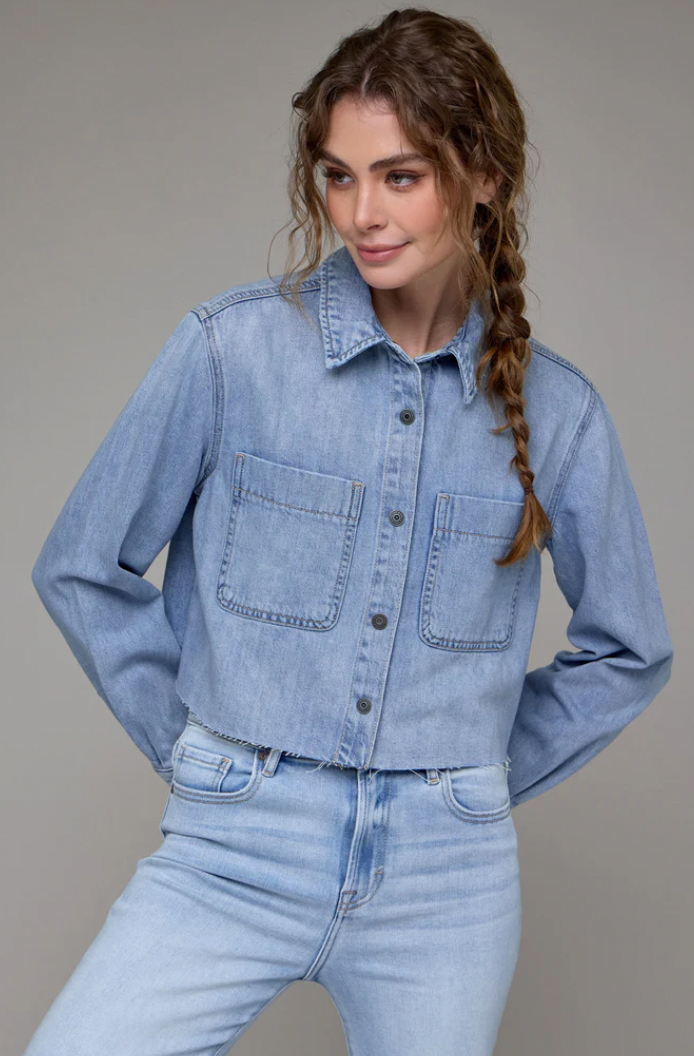 CROPPED DENIM SHIRT