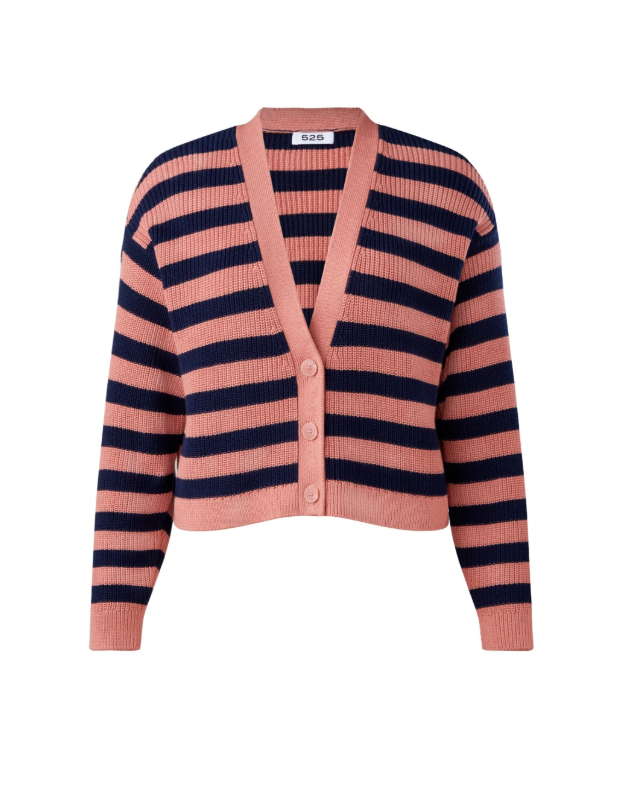CHARLIE STRIPED CROPPED CARDIGAN