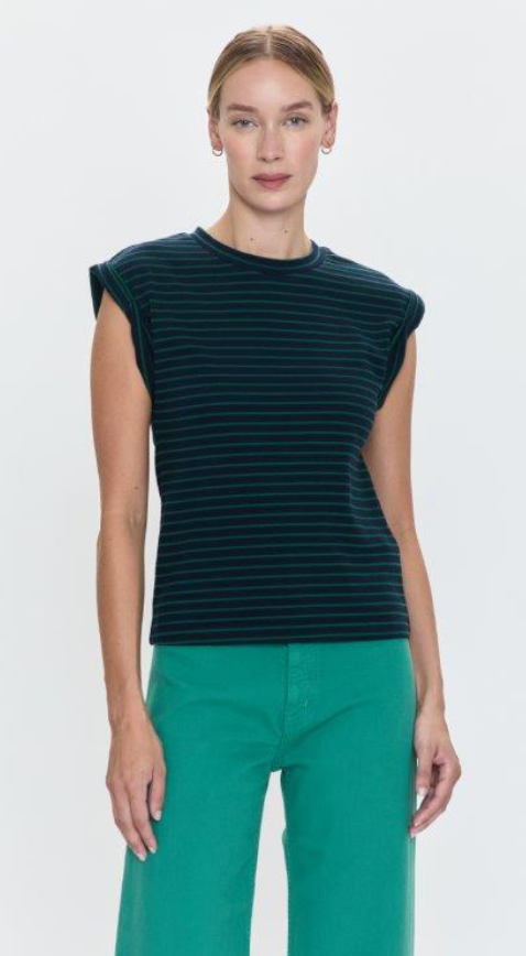OLIVIA ROLLED SLEEVE TEE