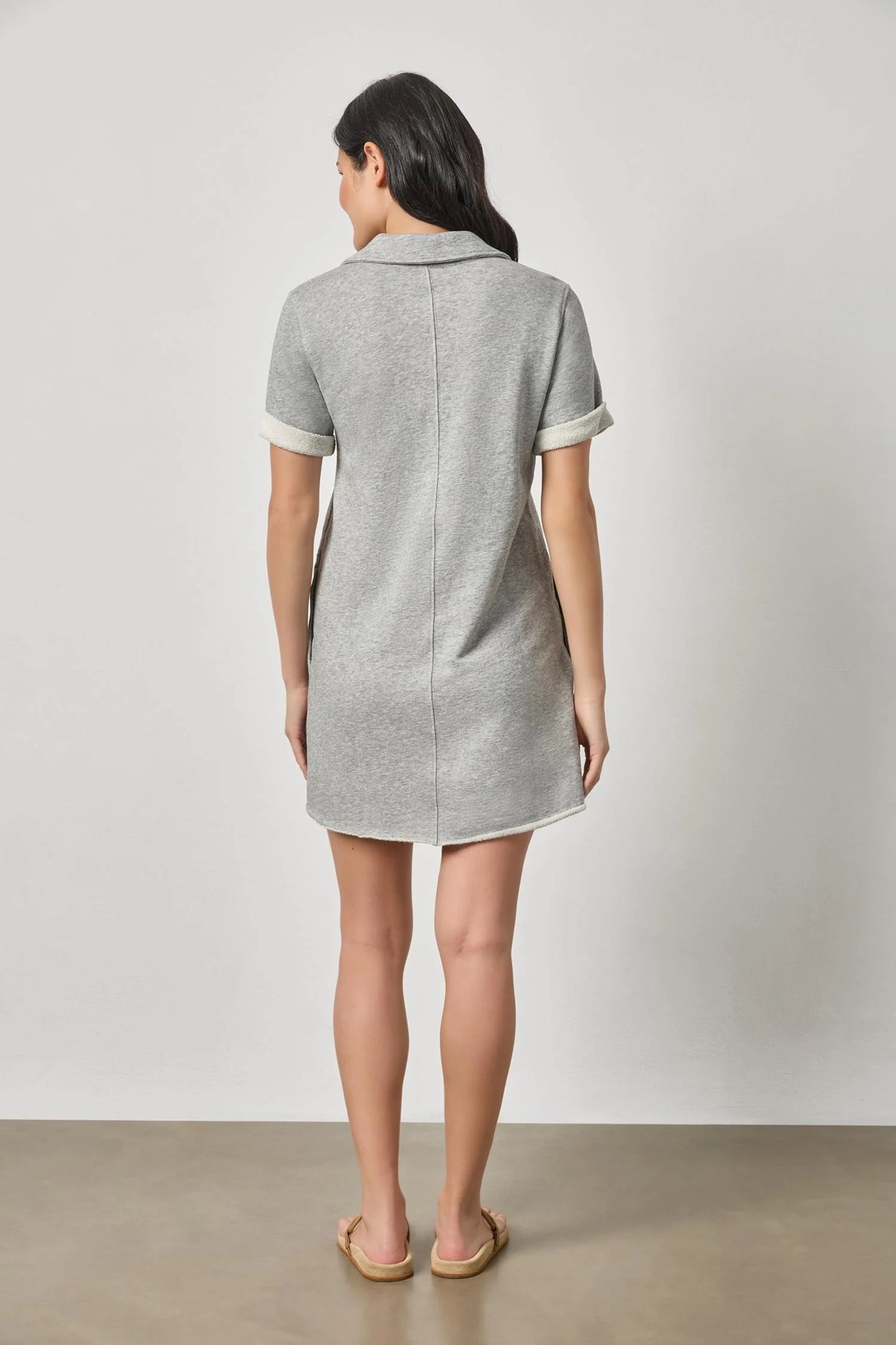 RAW HEM TERRY DRESS