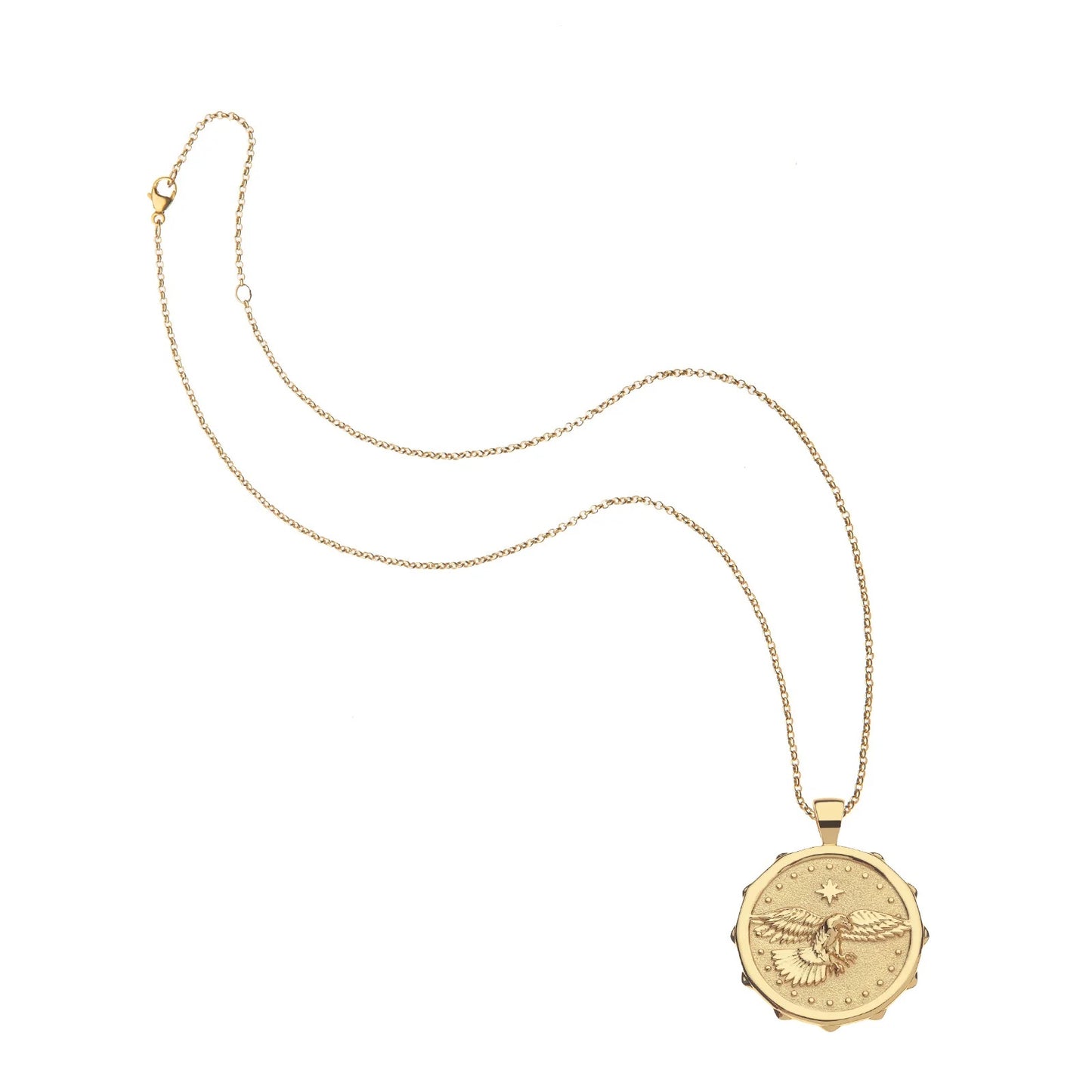 JW PROTECT EAGLE ORIGINAL PENDANT COIN - 16"-18" ROLO CHAIN
