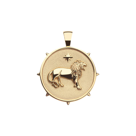 JW ORIGINAL PENDANT COIN W/ROLO CHAIN - COURAGE - GOLD