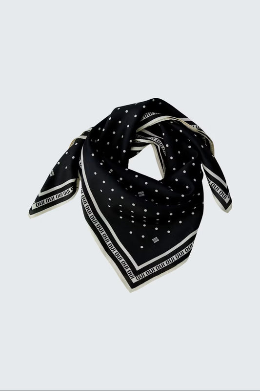 OUI SCARF BLK & OFF WHITE