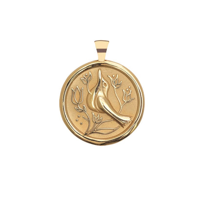 JW ORIGINAL PENDANT COIN W/ROLO CHAIN - PEACE - GOLD