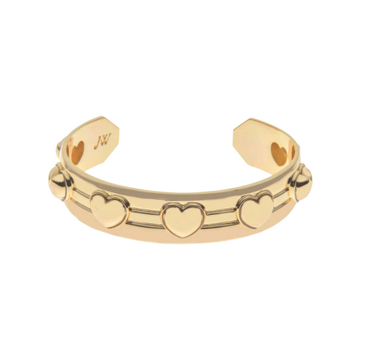 JW LOVE SET IN STONE HEART CUFF GOLD