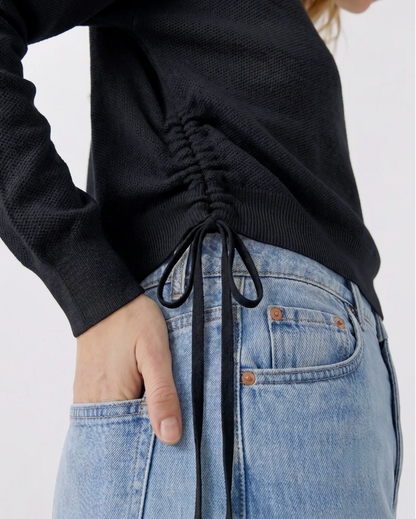OUI PULLOVER L/S BLACK SWEATER