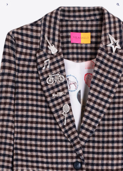 FRINGE BOTTOM CHECKED COAT