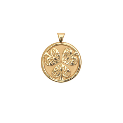 JW SMALL PENDANT COIN W/ ROLO CHAIN - JOY - GOLD