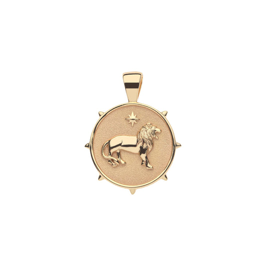 JW SMALL PENDANT COIN W/ ROLO CHAIN - COURAGE - GOLD