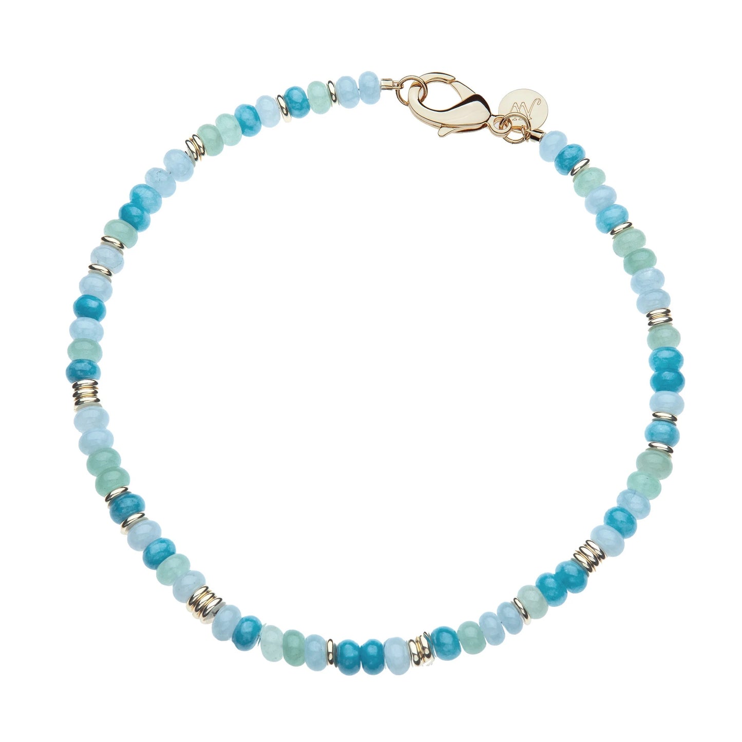 JW GUMDROP BEADED NECKLACE IN BLUE MIST