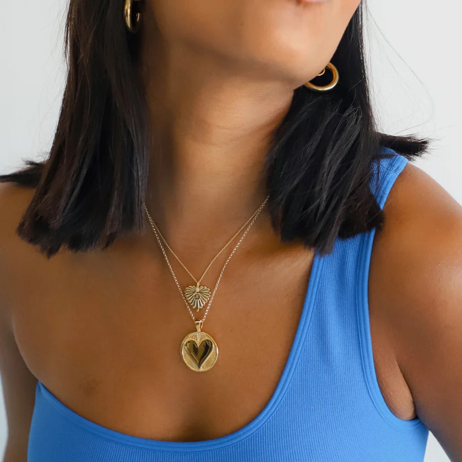 JW HEARTS FIND ME LOVE PENDANT - 16" - 18" ROLO CHAIN