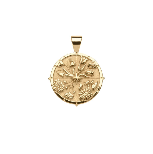 JW SMALL PENDANT COIN W/ ROLO CHAIN - HOPE - GOLD
