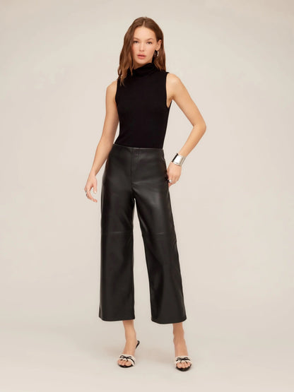 FAUX CROPPED LEATHER PANT