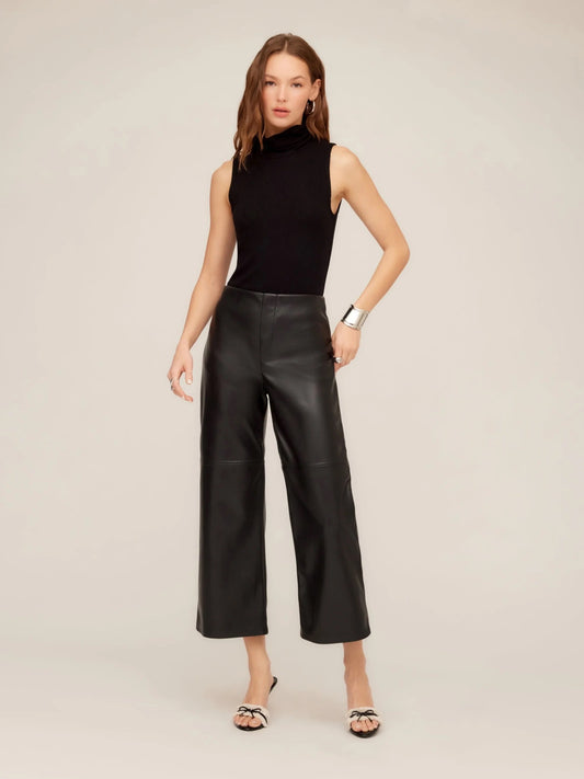 FAUX CROPPED LEATHER PANT
