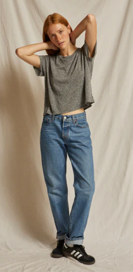 HARLEY COTTON SHORT SLEEVE BOXY CREW TEE