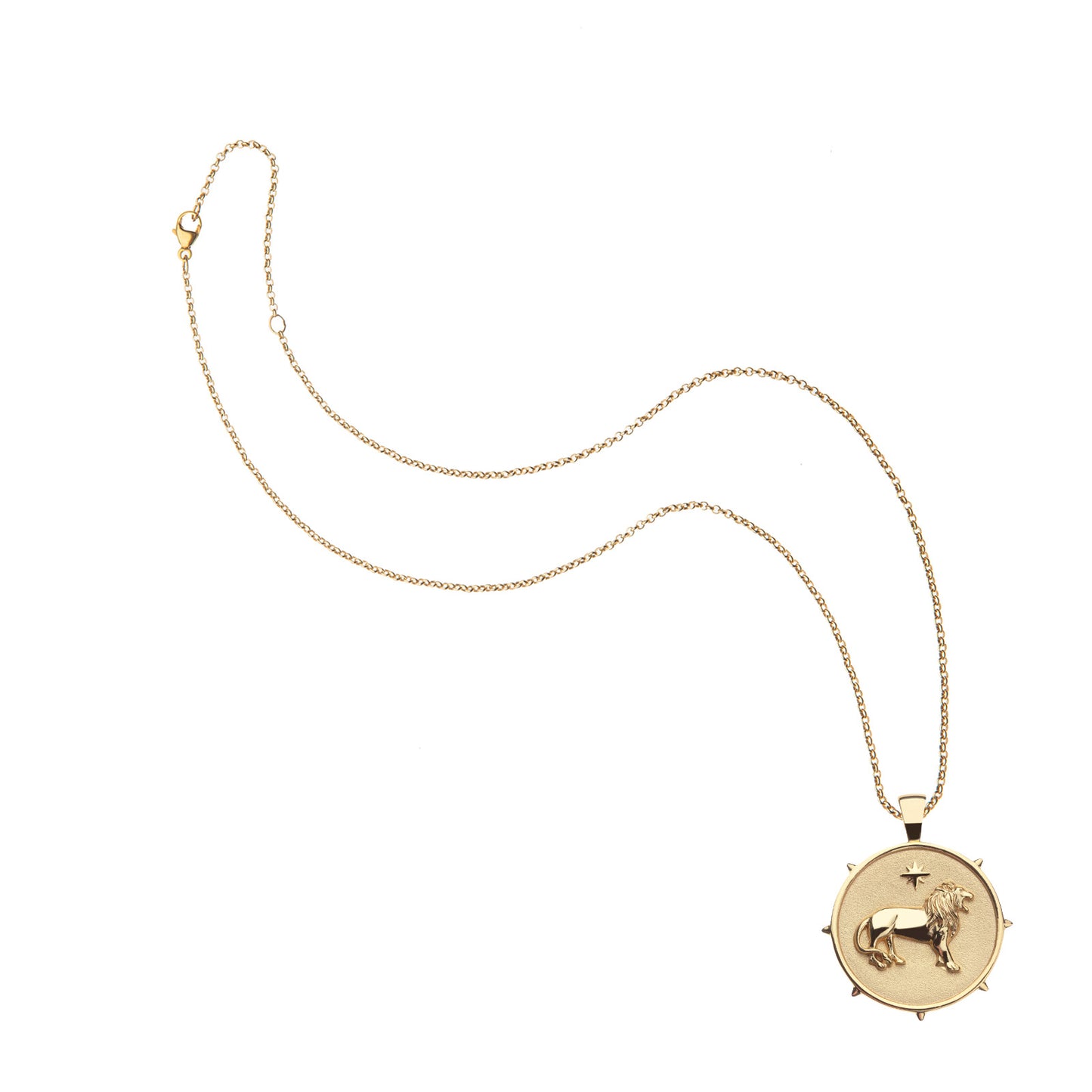 JW ORIGINAL PENDANT COIN W/ROLO CHAIN - COURAGE - GOLD