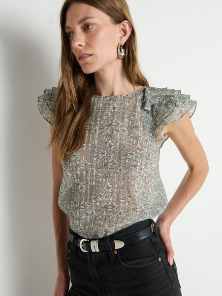 SARINA RUFFLE SLEEVE TOP